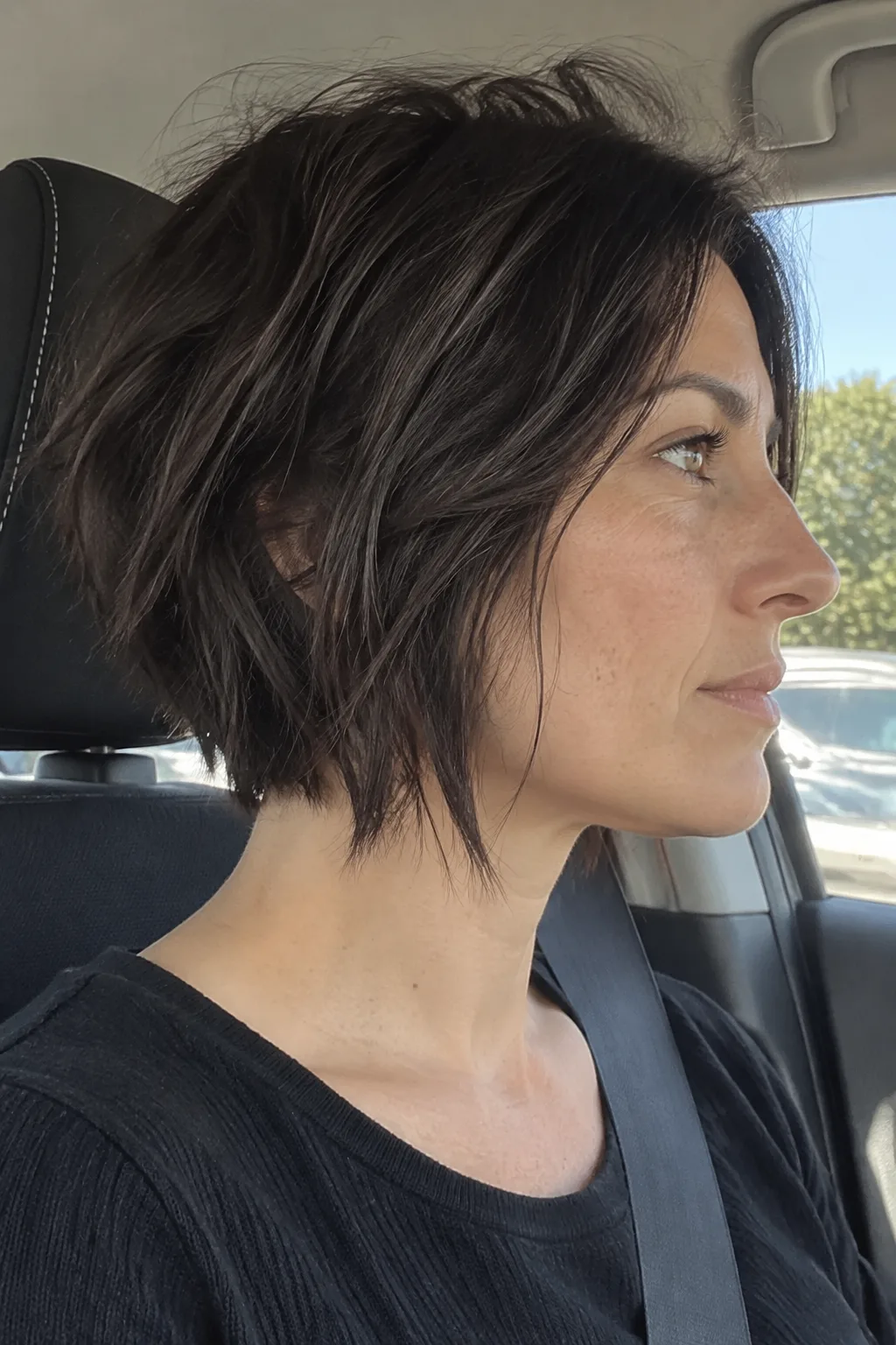 Textured Choppy Layered Bob hairstyle