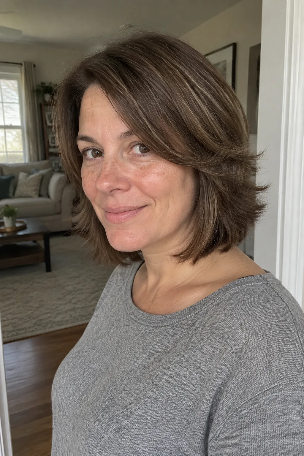 Feathered Layered Bob hairstyle