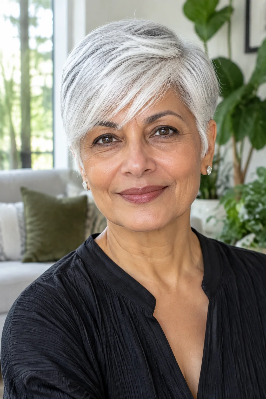 Side-Swept Pixie With Long Fringe hairstyle
