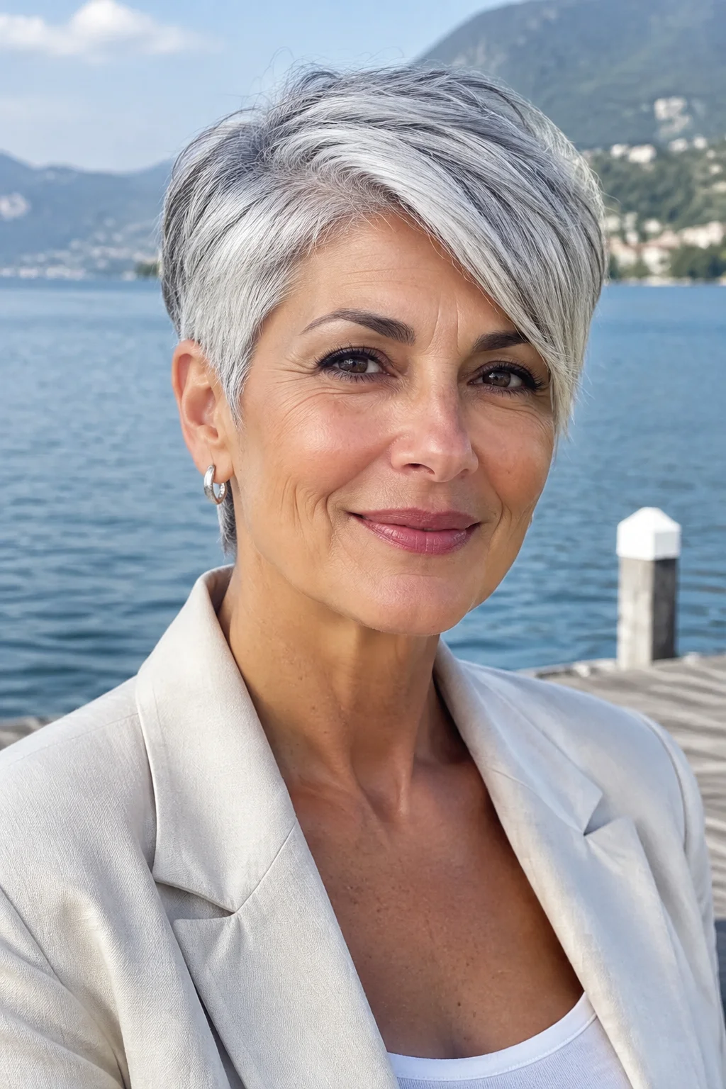 Deep Side-Part Pixie hairstyle