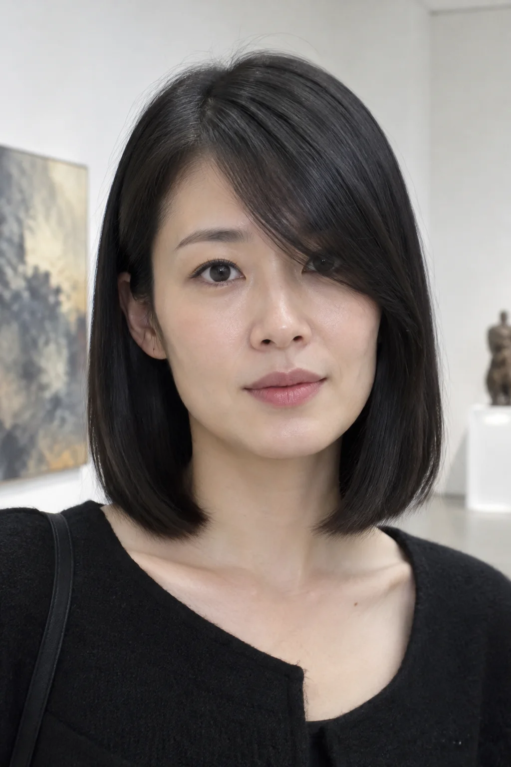 Blunt-Cut Lob with Soft Side Fringe hairstyle