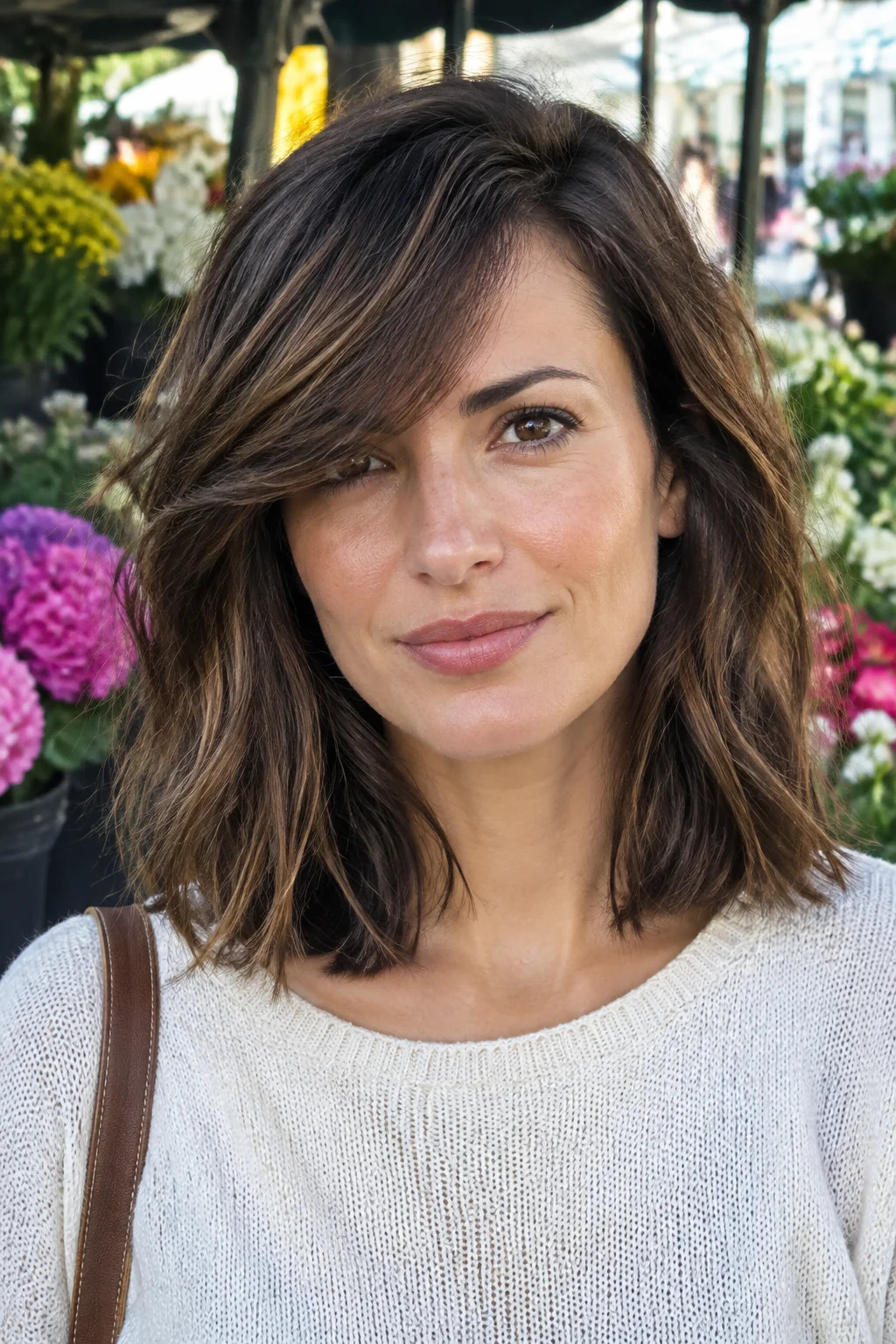 Tousled Lob with Face-Framing Layers hairstyle