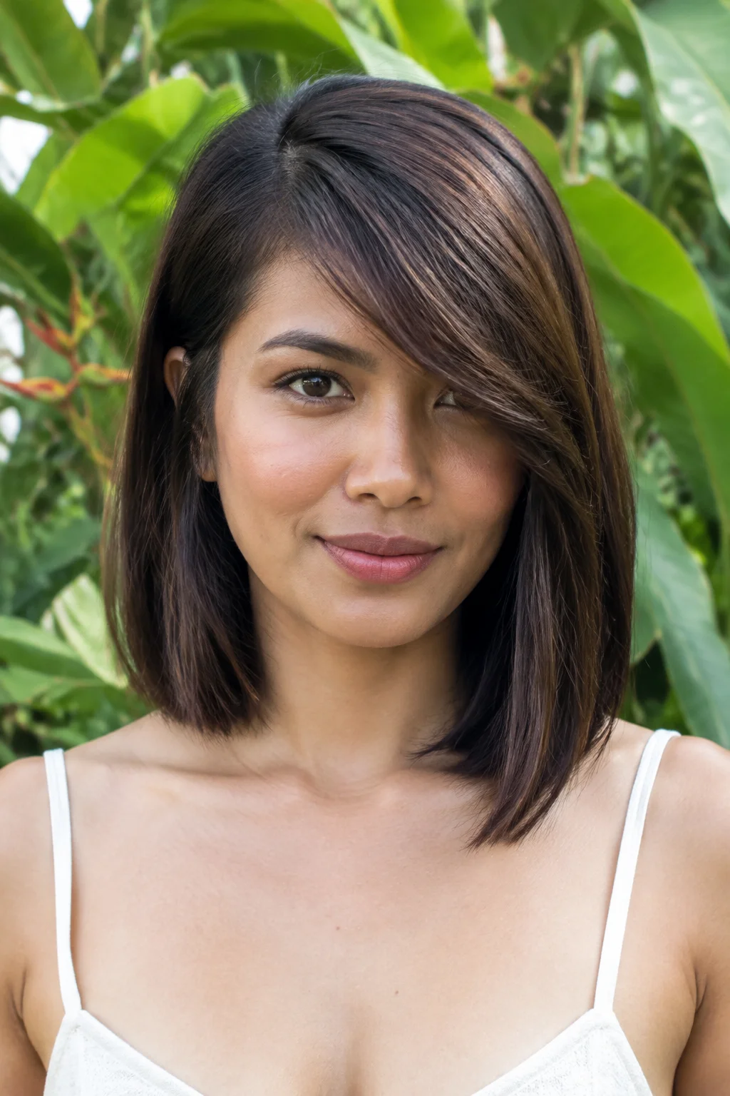 Asymmetrical Lob hairstyle