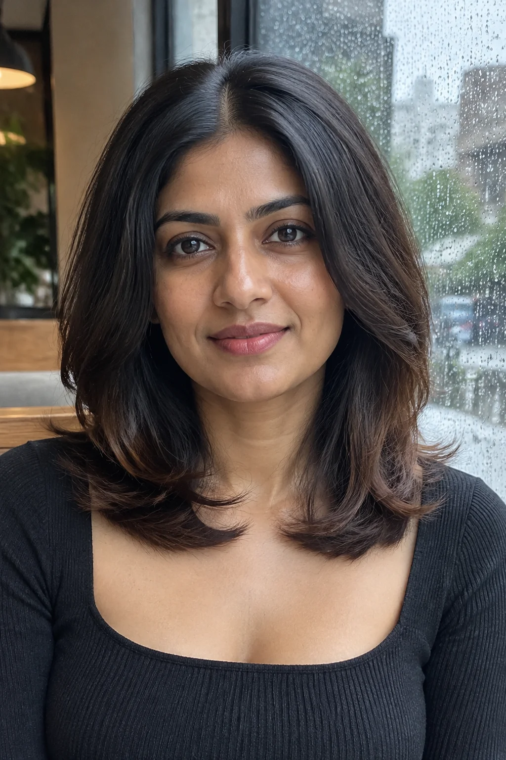V-Cut Layers at Collarbone hairstyle