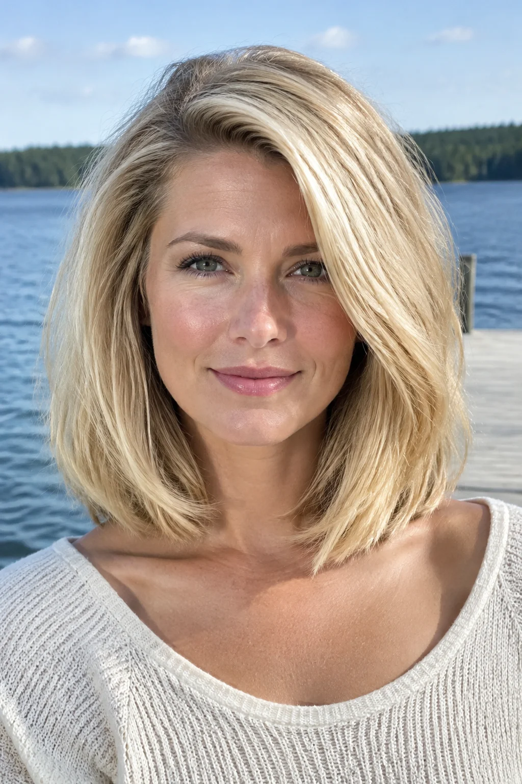 Long-Ish Bob with Side Part hairstyle