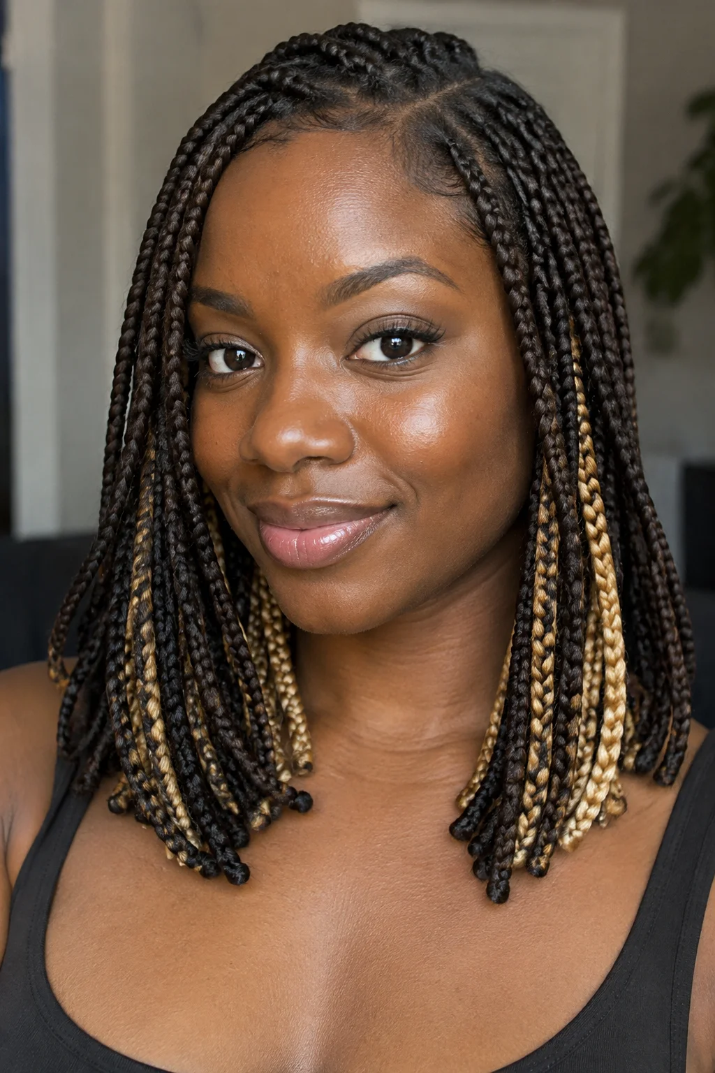 Honey Blonde Box Braid Flash hair color