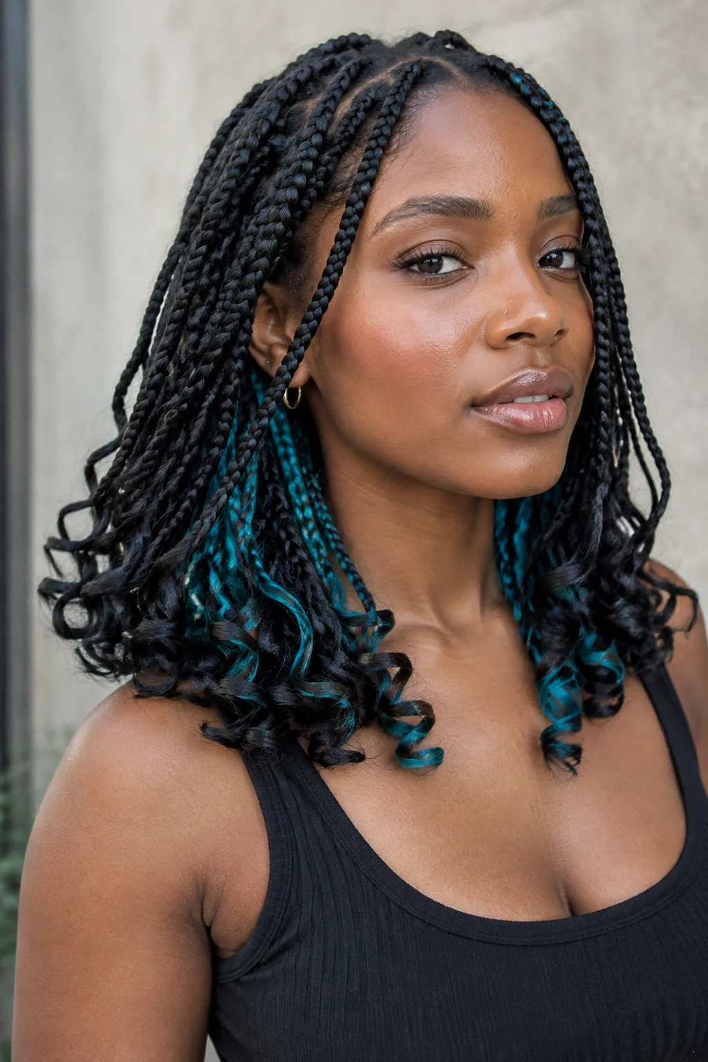 Teal Goddess Peekaboo hair color
