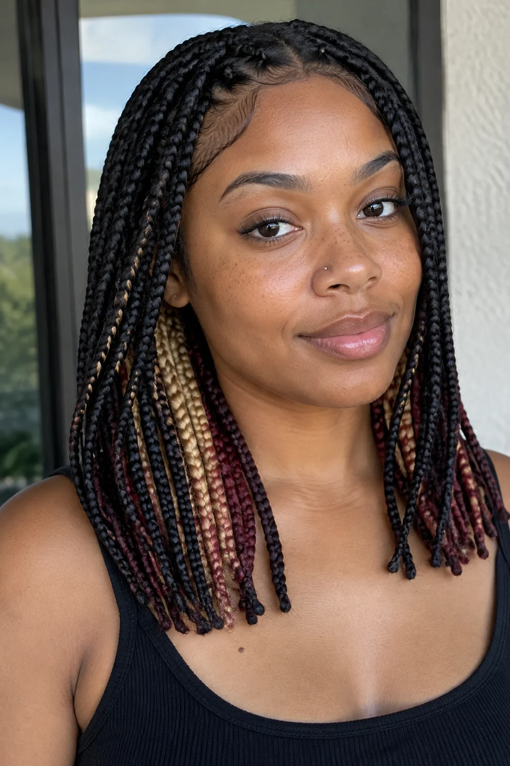 Two-Tone Ombre Peekaboo hair color