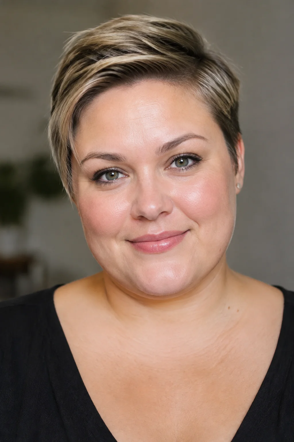 Slicked Side-Part Pixie hairstyle