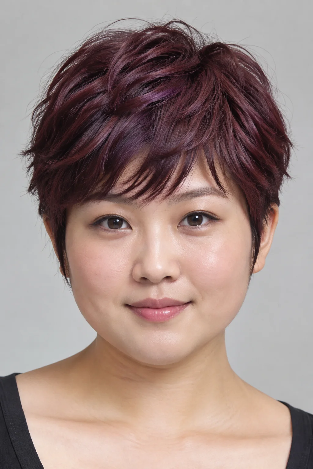 Burgundy Shag Pixie hairstyle