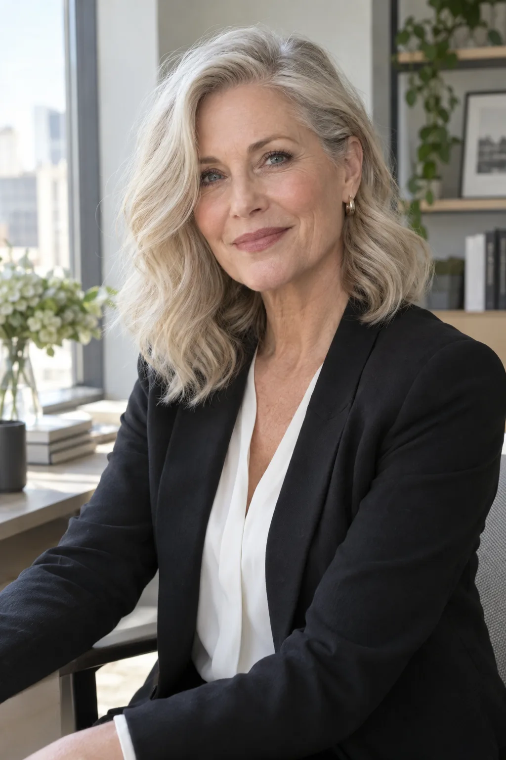 Side-Swept Waves with a Bobby Pin hairstyle