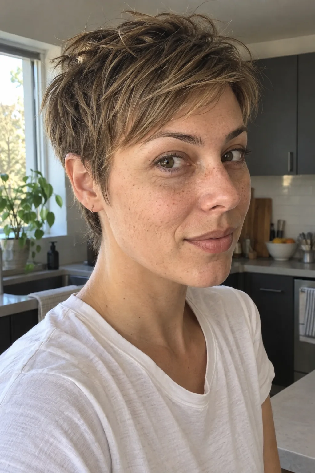 Choppy Textured Pixie hairstyle