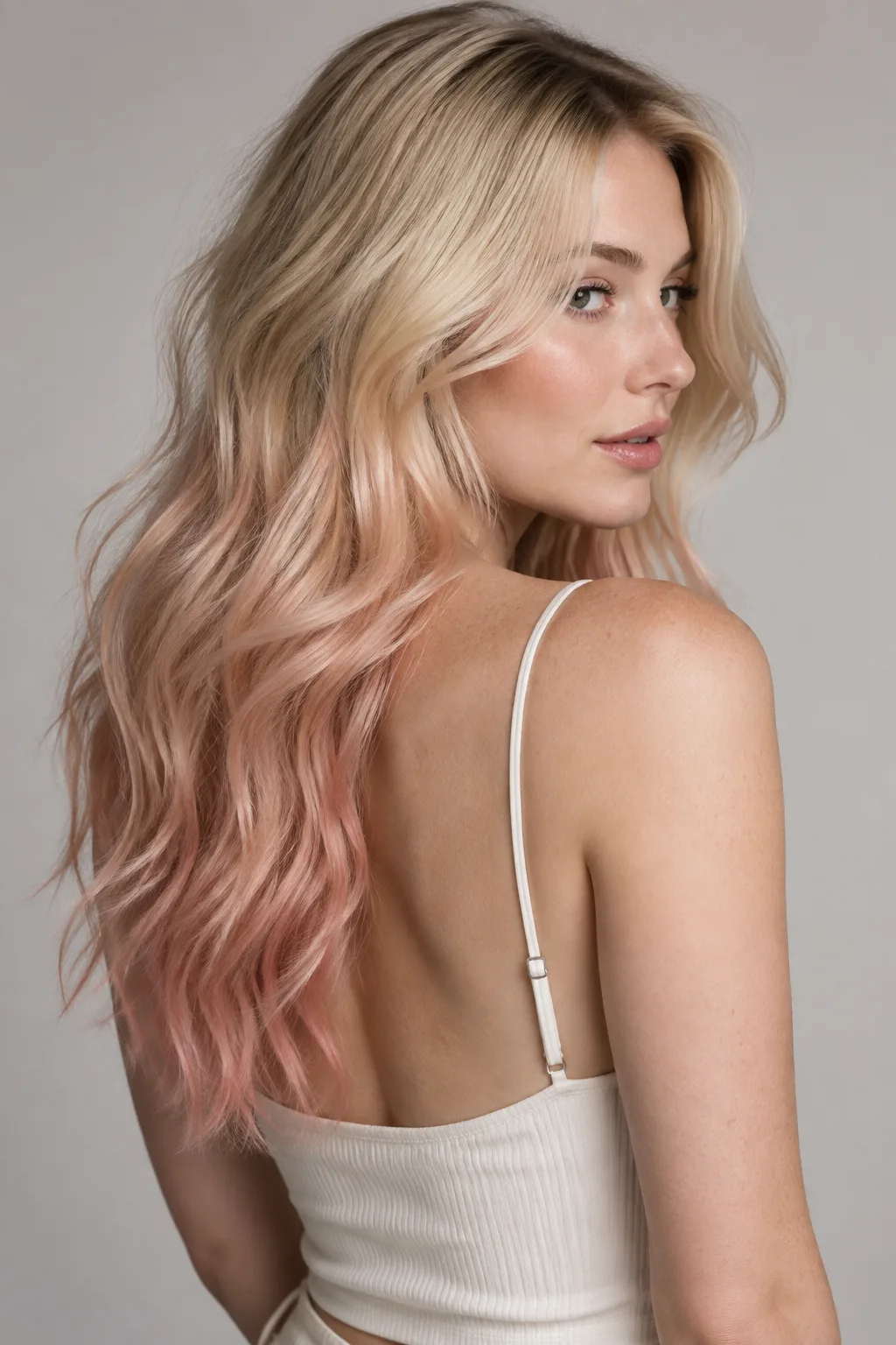Rose Gold Blonde Ombre hair color