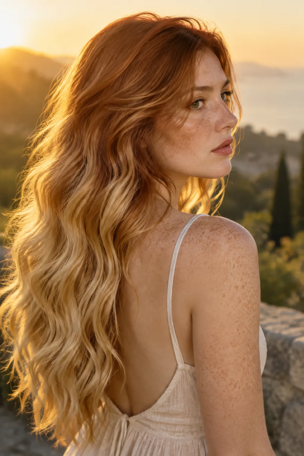 Copper to Blonde Ombre hair color