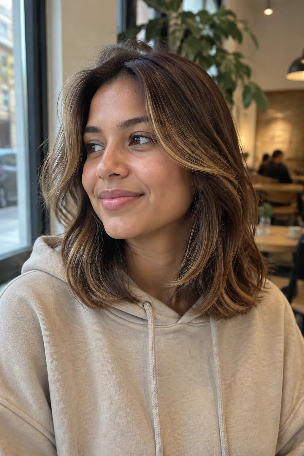 Butterfly Cut with Face-Framing Highlights hairstyle