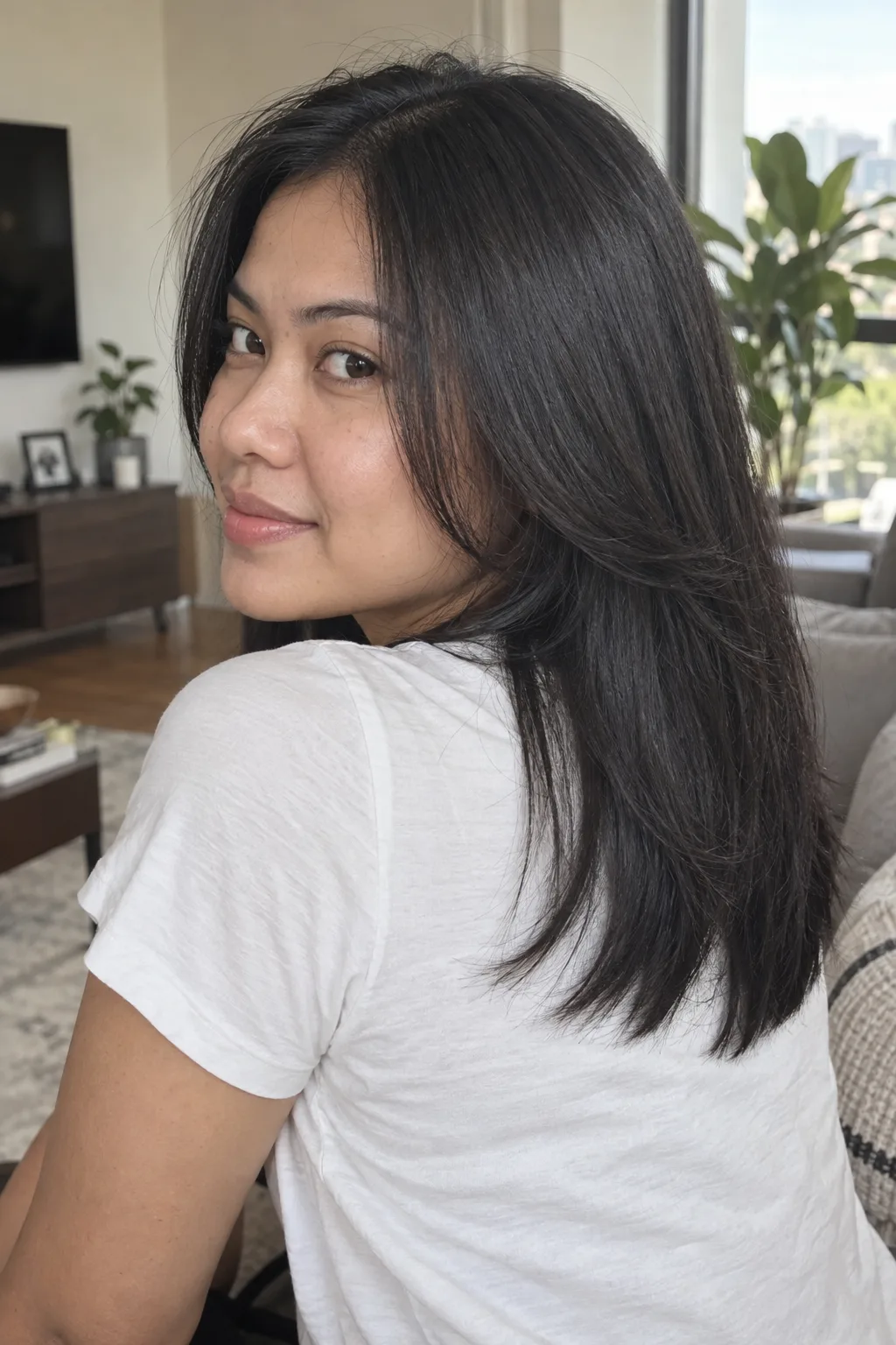 Sleek Straight Butterfly Cut hairstyle