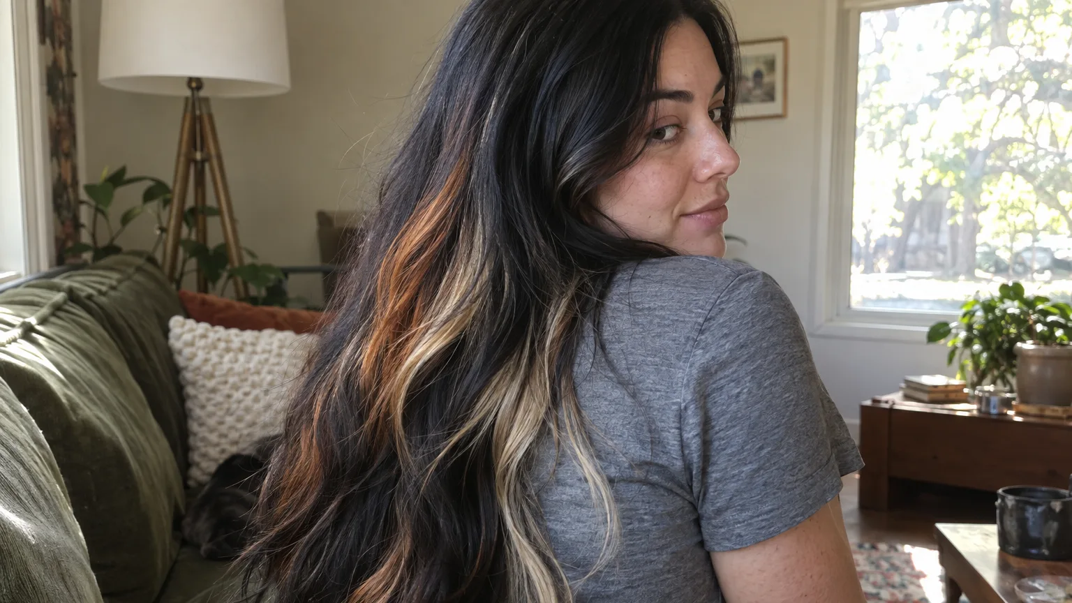 15 Trending Calico Hair Peekaboo Ideas for Long Hair