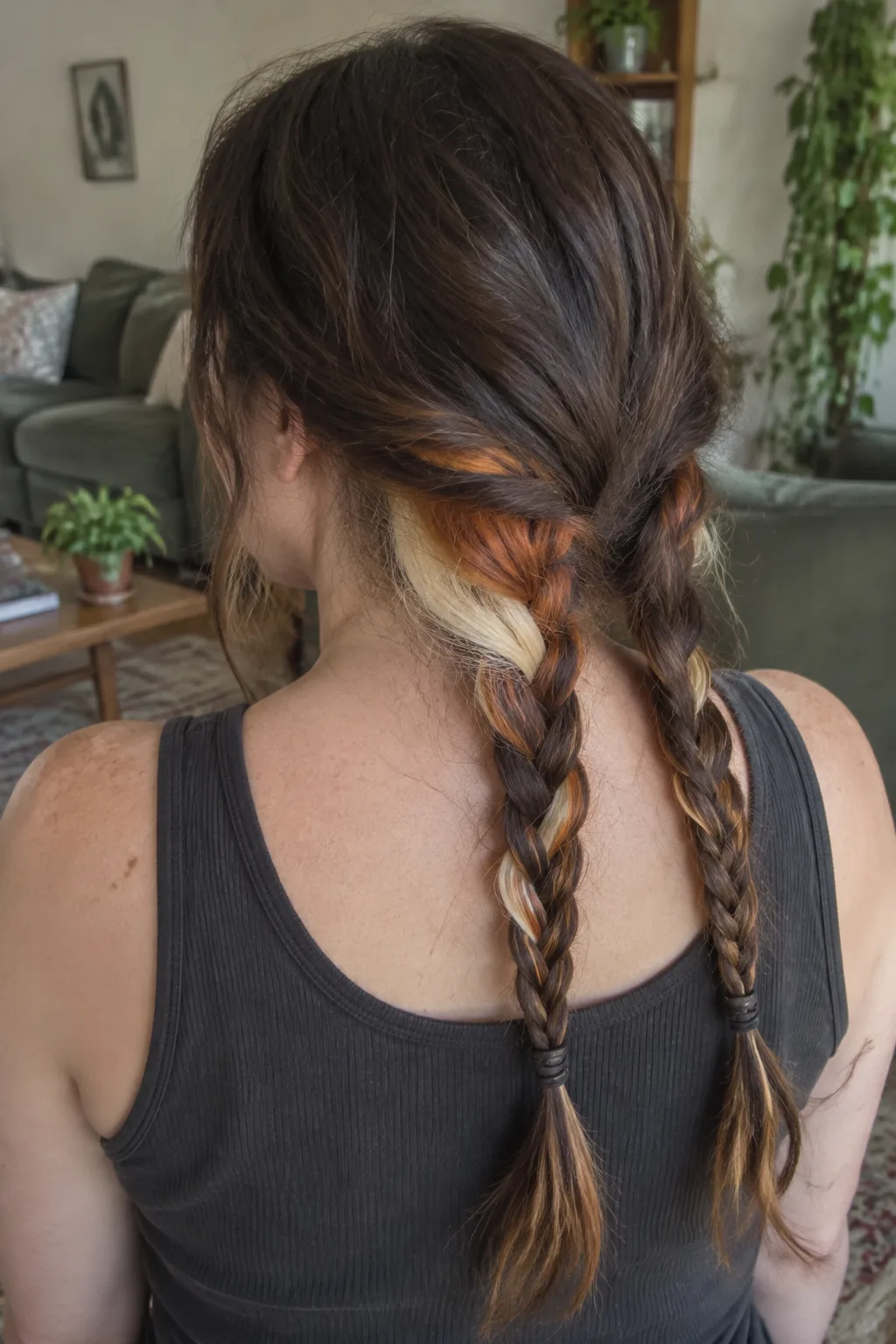 Calico Peekaboo Braids hair color