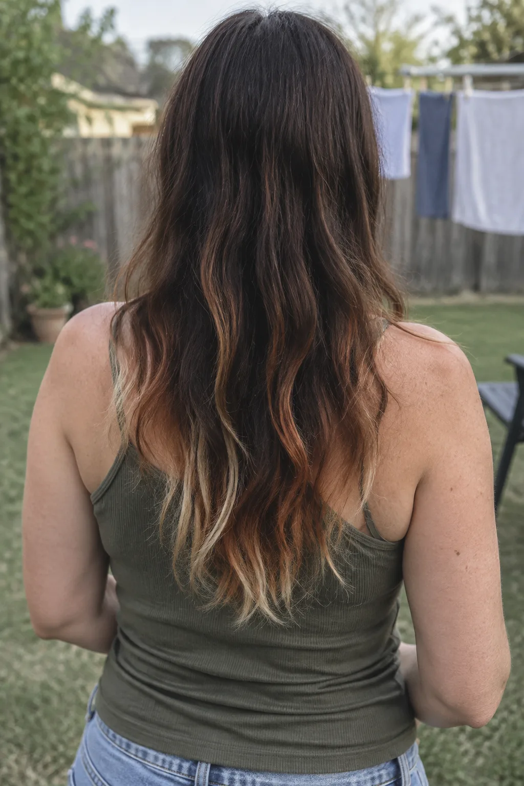Calico Peekaboo Dipped Ends hair color