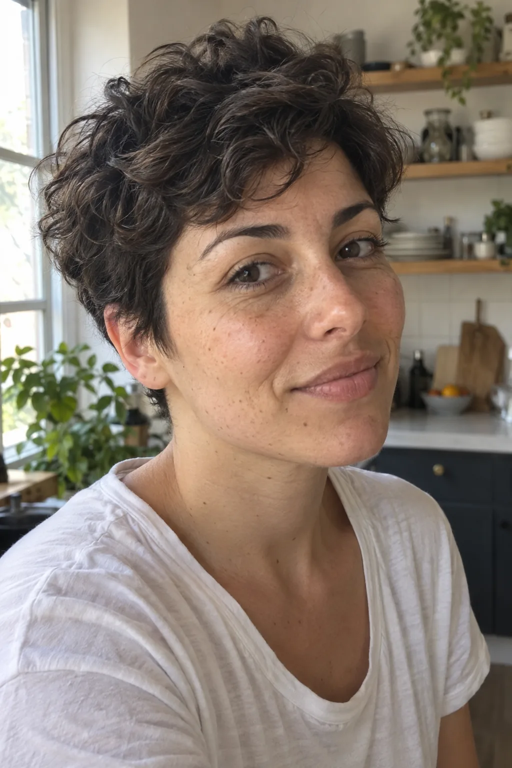 Tousled Wavy Pixie hairstyle