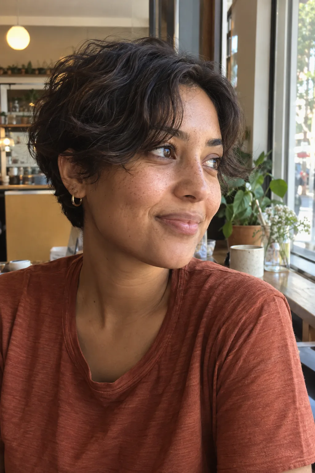 Wavy Pixie With Curtain Bangs hairstyle