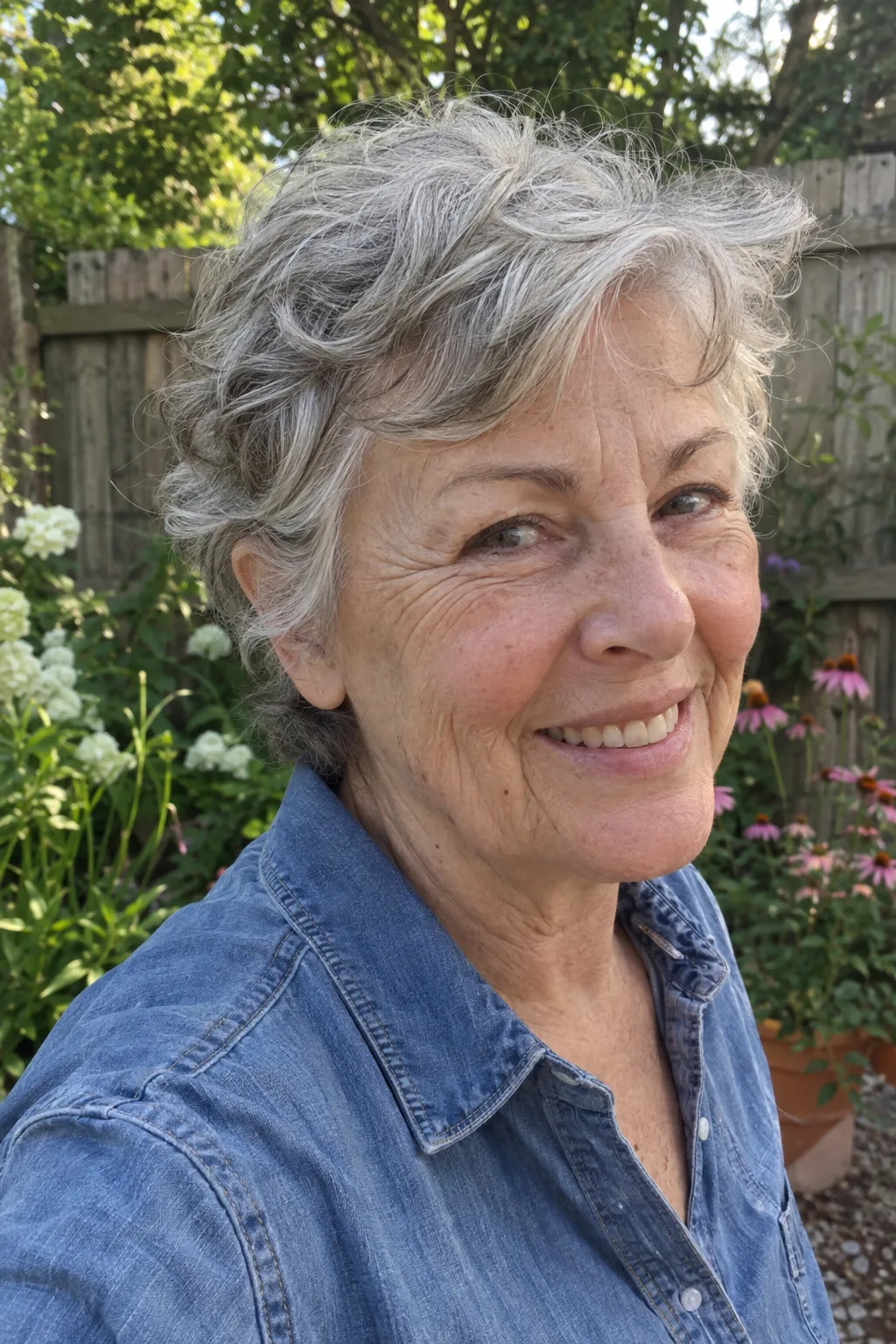 Silver Wavy Pixie hairstyle