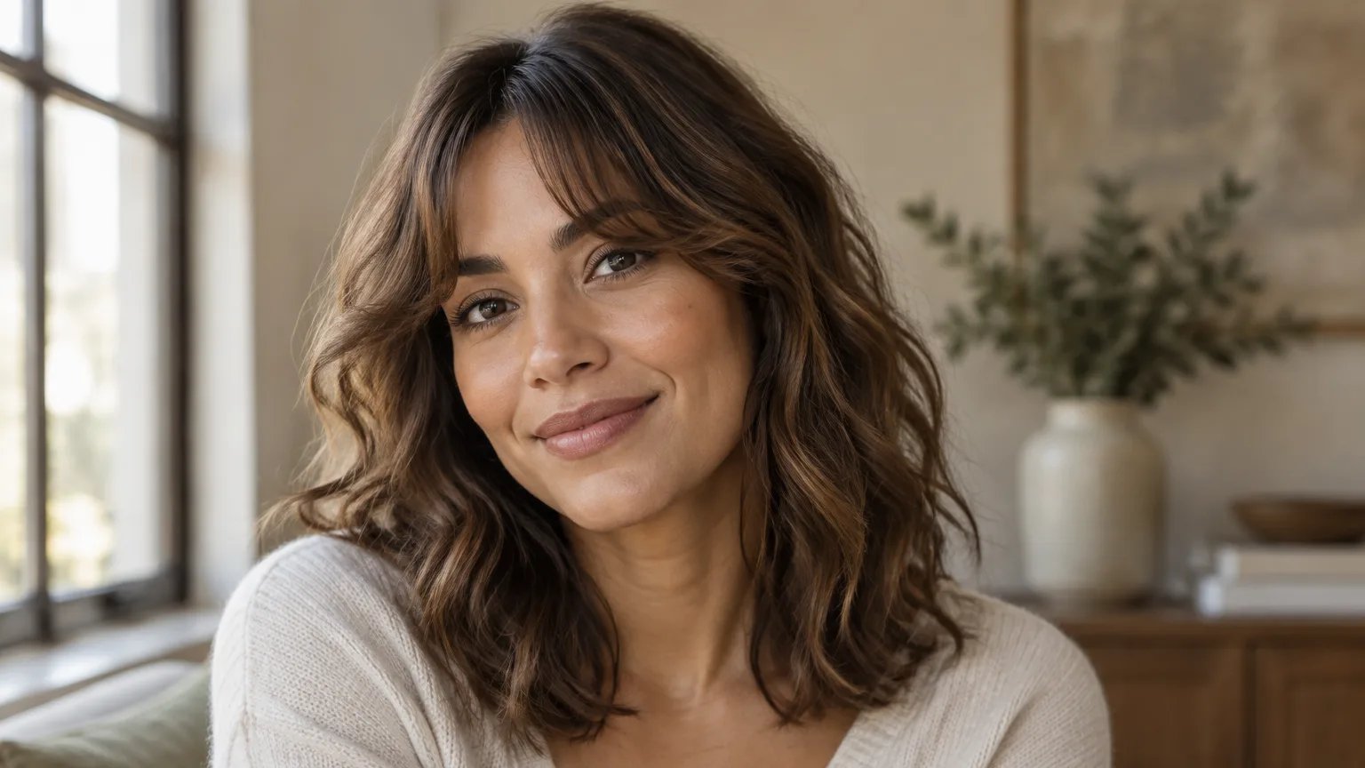 17 Easy Wavy Hair With Bangs Ideas for Medium Hair