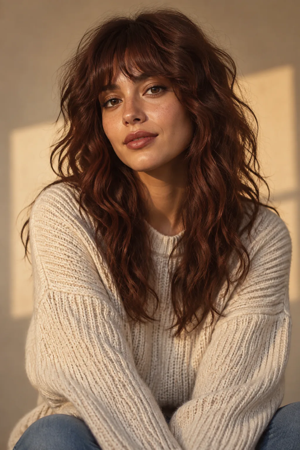 Wavy Shag with Choppy Bangs hairstyle